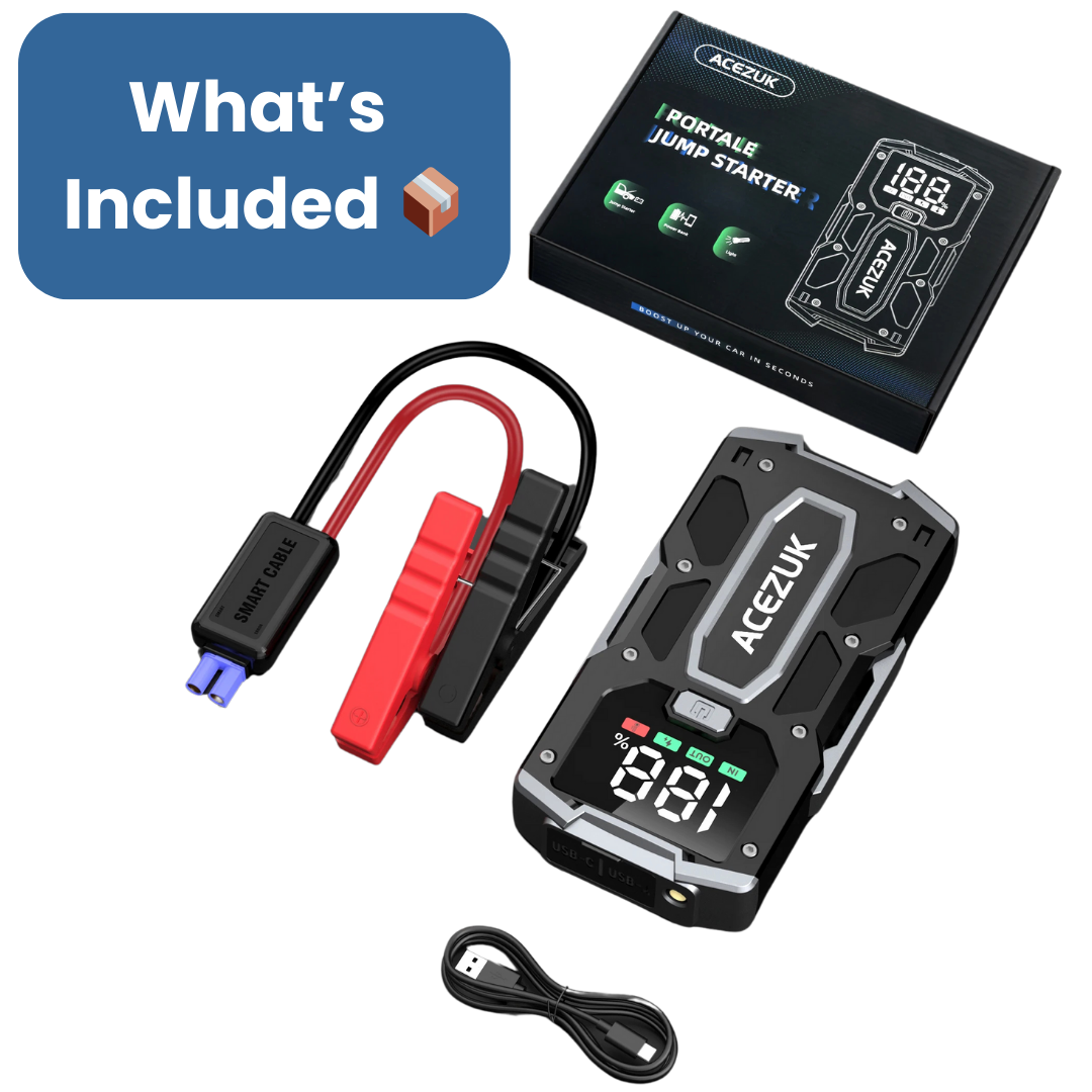 Portable Emergency Car Jump Starter and Battery Booster Pack